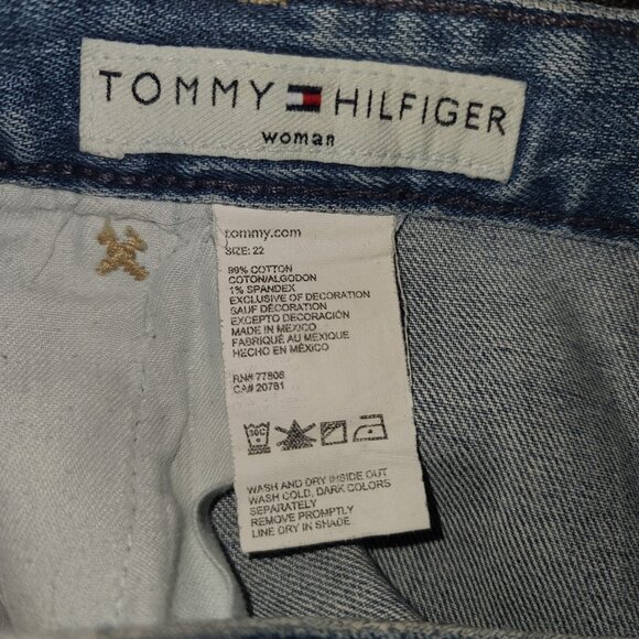 Tommy Hilfiger Women's Size 22 Jeans Light Wash Stretch Super Wide Leg‎ Y2K - Picture 8 of 12